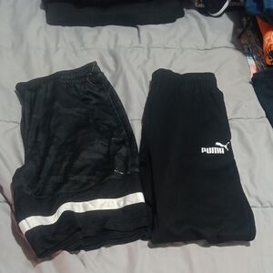 Free With Any Purchase . Puma Black Athletic Joggers with White Logo